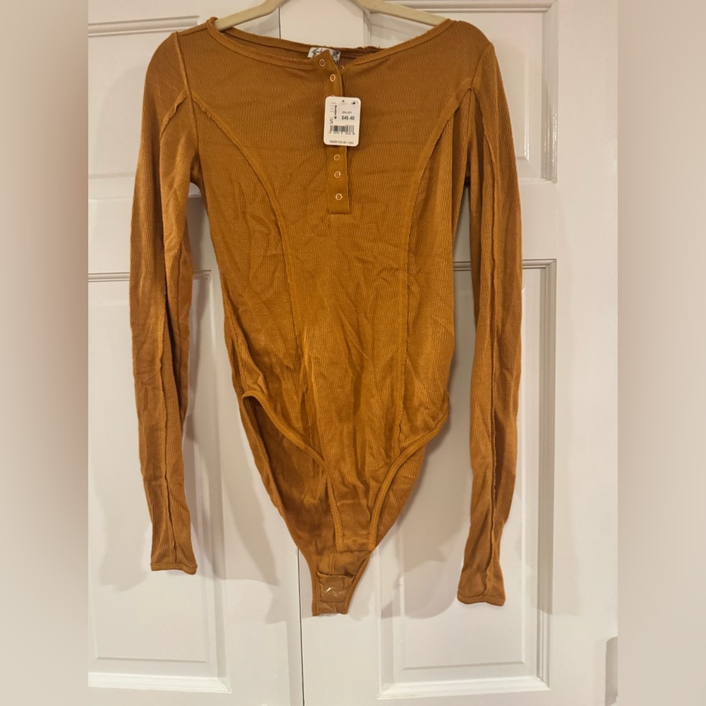 FP Movement by Free People Tan Bodysuit New